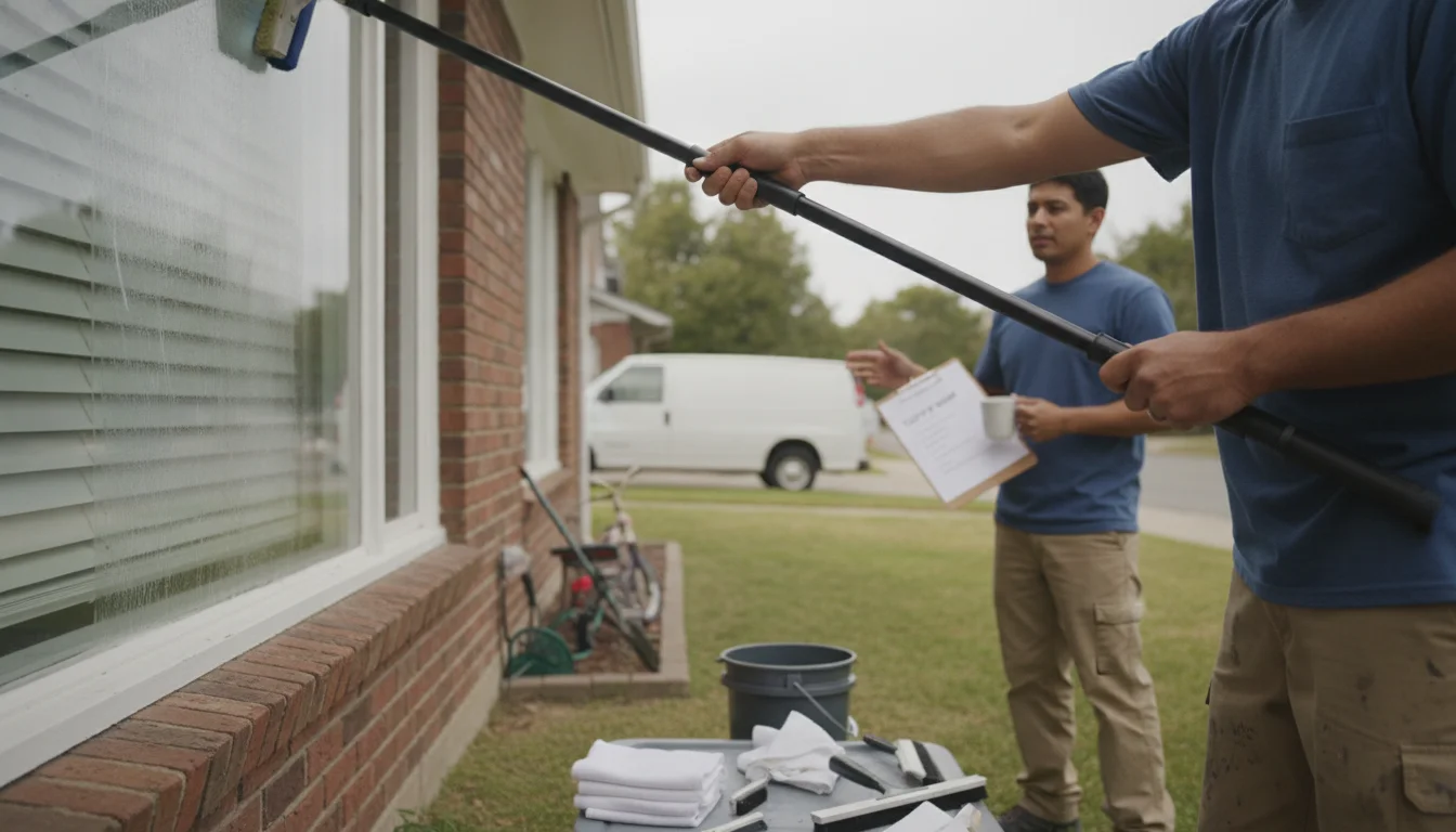 Professional window cleaning service in Woodstock with clear scope, clean tools, and reliable answers